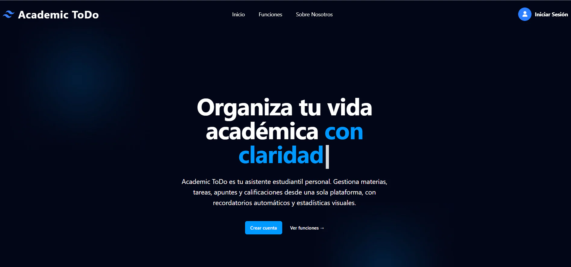 Academic ToDo: página de presentación
