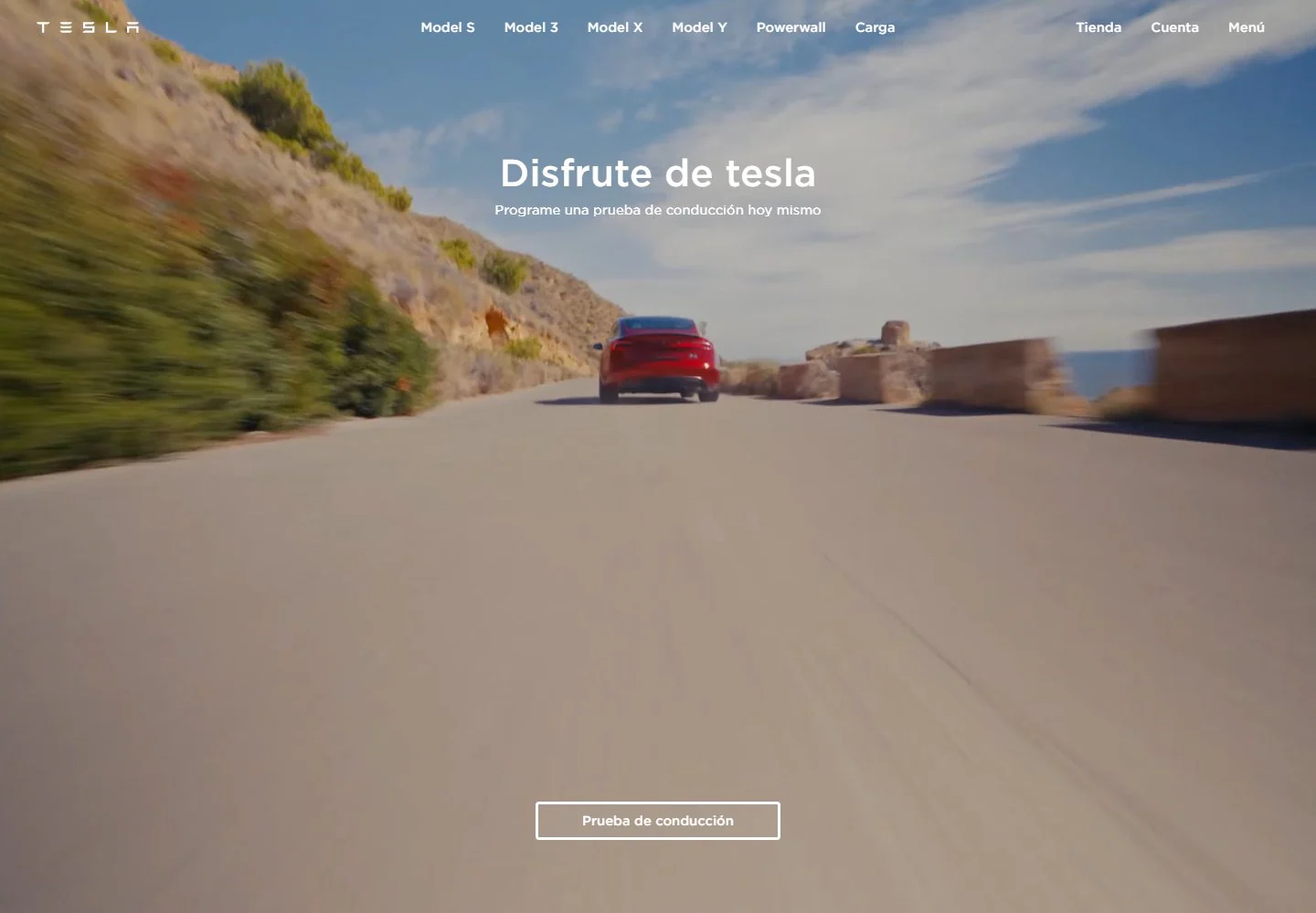 Página del clon de Tesla